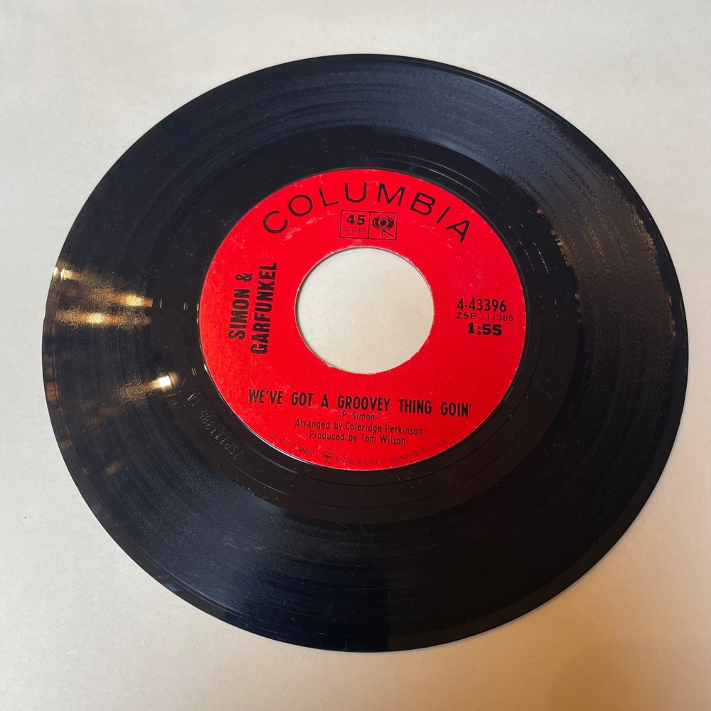 Simon & Garfunkel Vinyl 45 RPM Record Sounds of Silence Groovy‎ Thing Going
